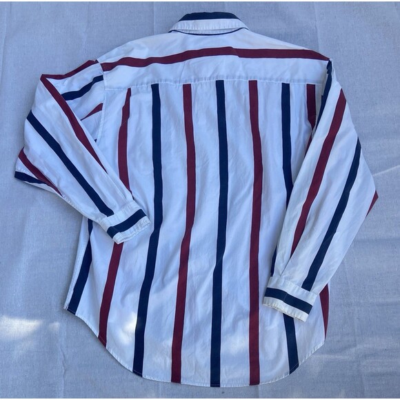 Vintage GAP Men’s XL Striped Button Down Shirt Red White Blue Y2K - Picture 12 of 16